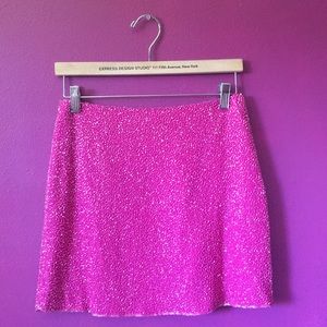 90s Beaded fuschia mini skirt